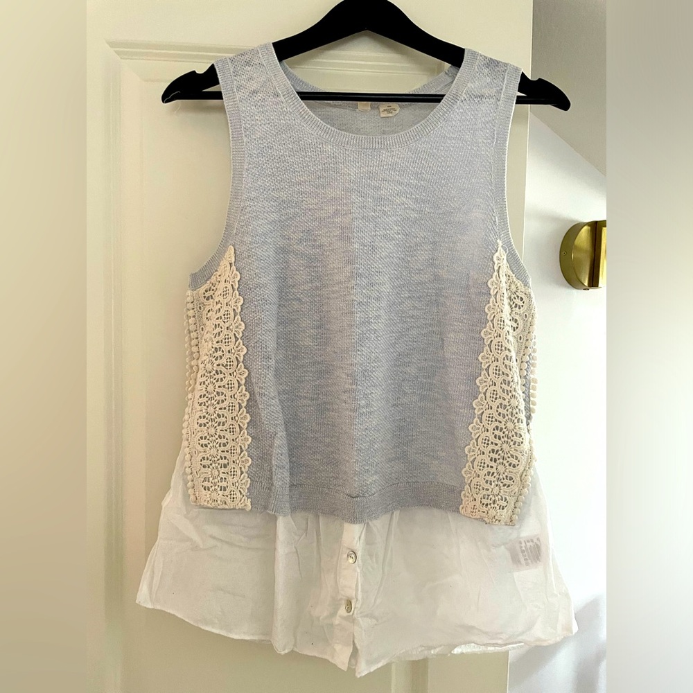 Anthropologie mixed media top.